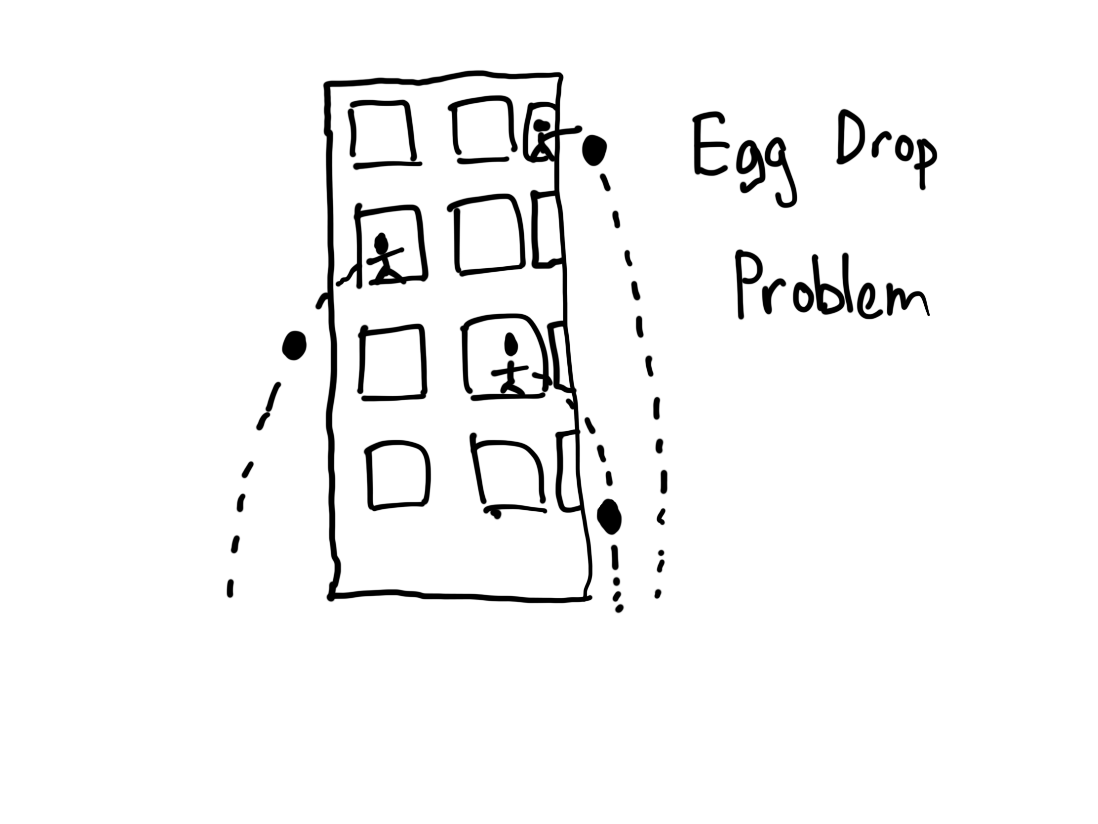 building with eggs being dropped